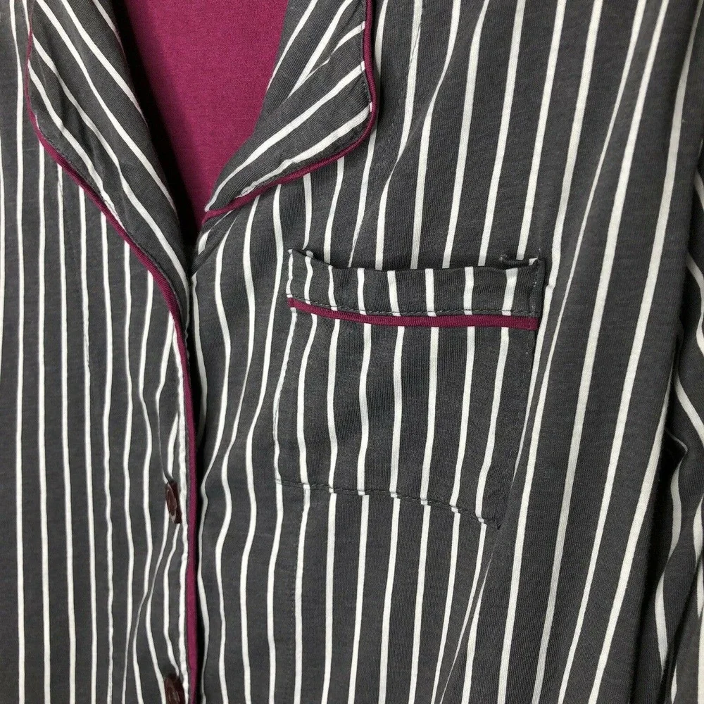 PJ‎ Salvage Large Striped Pajama Top Front Pocket